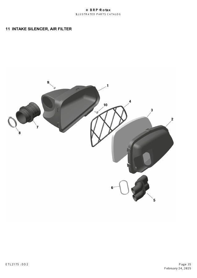 ROTAX DD2 - INTAKE SILENCER / AIR FILTER