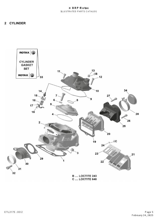 ROTAX DD2 - CYLINDER