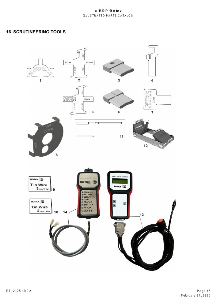 ROTAX DD2 - SCRUTINEERING TOOLS