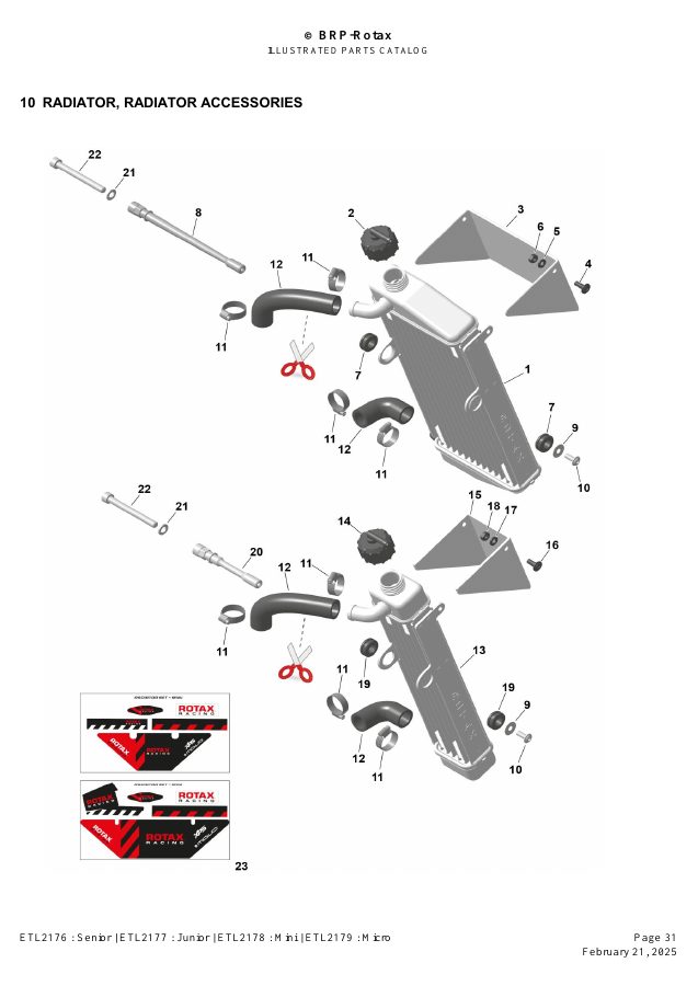 ROTAX MAX EVO - RADIATOR / ACCESSORIES